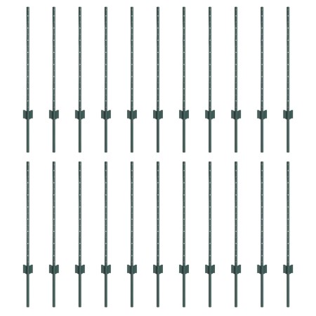 Postes de Cercas 22 pcs U-Channel Verde 120 cm Acero de , Postes de cerca - Ref: Foro24-3335916, Precio: 80,69 €, Descuento: %