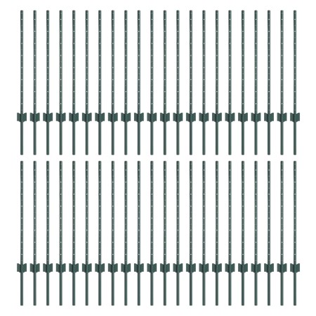 Postes de cerca 44 pcs U-Channel Verde 120 cm Acero de , Postes de cerca - Ref: Foro24-3335917, Precio: 145,48 €, Descuento: %