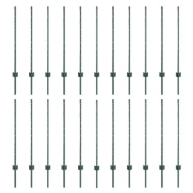 Postes de Cercas 22 pcs en U Verde 140 cm Acero de , Postes de cerca - Ref: Foro24-3335918, Precio: 96,86 €, Descuento: %