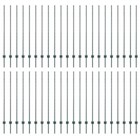 Comprar Postes de Cercas 44 pcs U-Channel Verde