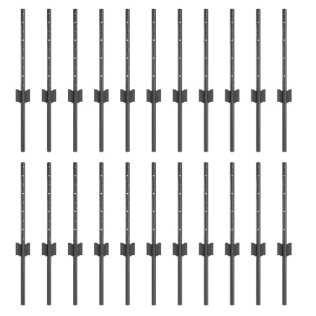 Postes de Cerca  22 pcs U-Channel Gris 80 cm Acero | Foro24.es | Tu tienda online para hogar, jardín y más Foro24.es