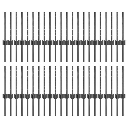 Poste de Cerca 44 pcs U-Channel Gris 80 cm Acero | Foro24.es | Tu tienda online para hogar, jardín y más Foro24.es