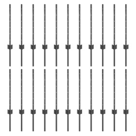 Postes de Valla 22 pcs U-Channel Gris 100 cm Acero de , Postes de cerca - Ref: Foro24-3335932, Precio: 73,13 €, Descuento: -5%%
