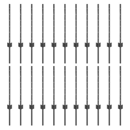 Postes de Valla 22 pcs U-Channel Gris 100 cm Acero de , Postes de cerca - Ref: Foro24-3335932, Precio: 73,13 €, Descuento: -5%%
