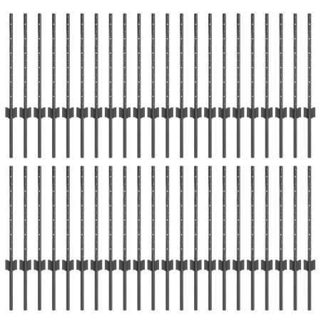 Postes de Cerca 44 pcs U-Channel Gris 100 cm Acero de , Postes de cerca - Ref: Foro24-3335933, Precio: 135,02 €, Descuento: -5%%