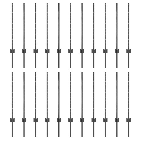 Postes de cerca 22 pcs U-Channel Gris 120 cm de acero de , Postes de cerca - Ref: Foro24-3335934, Precio: 87,43 €, Descuento:...