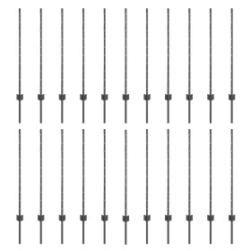Postes de Cerca 44 pcs en U Gris 140 cm Acero de , Postes de cerca - Ref: Foro24-3335936, Precio: 104,94 €, Descuento: %