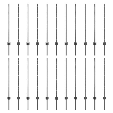 Postes de Cerca 44 pcs en U Gris 140 cm Acero de , Postes de cerca - Ref: Foro24-3335936, Precio: 104,94 €, Descuento: %