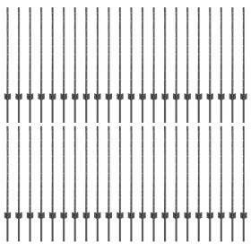 Postes de Cerca 88 pcs en U Gris 140 cm Acero de , Postes de cerca - Ref: Foro24-3335937, Precio: 192,92 €, Descuento: %
