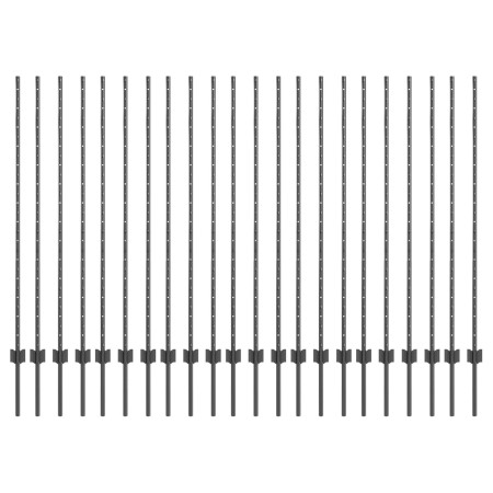 Postes de cerca 44 pcs U-Channel Gris 180 cm Acero de , Postes de cerca - Ref: Foro24-3335940, Precio: 123,30 €, Descuento: %