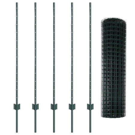 Cerca Euro de con 5 Postes en U Verde 1.2x10 m Acero de , Postes de cerca - Ref: Foro24-3335968, Precio: 86,96 €, Descuento: ...