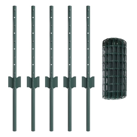 Cerca Euro con 5 Postes U Verde 0.4x10 m Acero de , Postes de cerca - Ref: Foro24-3335988, Precio: 39,05 €, Descuento: -5%%