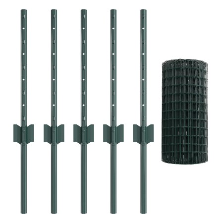 Cerca Euro de con 5 postes en U Verde 0.4x10 m de Acero de , Postes de cerca - Ref: Foro24-3335996, Precio: 38,04 €, Descuent...