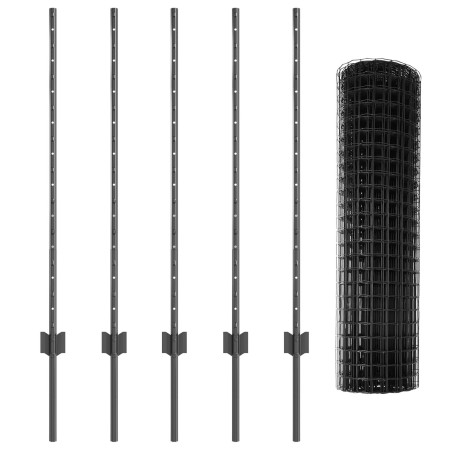 Set de Cerca de Jardín 2 piezas Gris de , Postes de cerca - Ref: Foro24-3336089, Precio: 59,23 €, Descuento: %