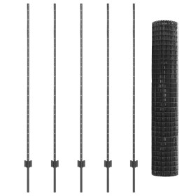 Cerca Euro con 10 postes U Gris 1.5x10 m Acero de , Postes de cerca - Ref: Foro24-3336092, Precio: 94,20 €, Descuento: %