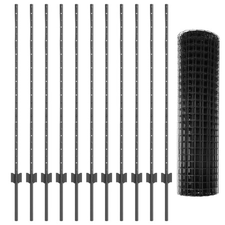 Cerca Euro de con 22 postes en U Gris 1.2x25 m de Acero de , Postes de cerca - Ref: Foro24-3336098, Precio: 173,36 €, Descuen...