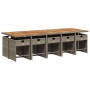 Set de comedor de jardín 11 pzas y cojines ratán sintético gris en Conjuntos de jardín | Comprar online en Foru.es