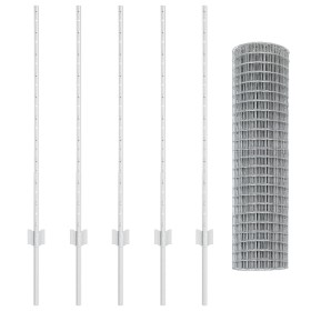 Cerca Euro con 10 Postes U Plata 1x10 m Acero de , Postes de cerca - Ref: Foro24-3336179, Precio: 74,68 €, Descuento: %