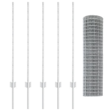 Cerca Euro con 10 Postes U Plata 1x10 m Acero de , Postes de cerca - Ref: Foro24-3336179, Precio: 74,68 €, Descuento: %