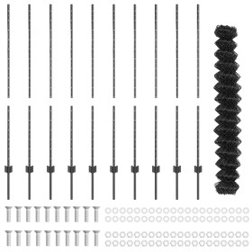 Cerca de eslabones de cadena con 20 postes en U gris 1.4x10 m de acero de , Postes de cerca - Ref: Foro24-3336270, Precio: 12...
