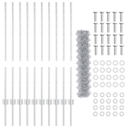 Valla de Enlace de Cadena con 20 Postes U Plateado 1x10 m Acero de , Postes de cerca - Ref: Foro24-3336296, Precio: 96,70 €, ...