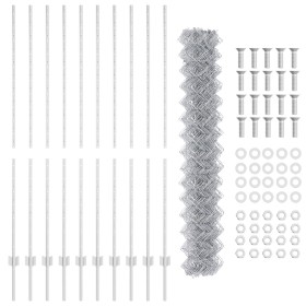 Cerca de Cadena con 20 Postes U Plateado 1.6x10 m Acero de , Postes de cerca - Ref: Foro24-3336300, Precio: 131,85 €, Descuen...