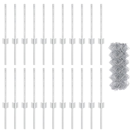 Cerca de Malla con 22 postes en U Plata 0.4x25 m Acero de , Postes de cerca - Ref: Foro24-3336304, Precio: 97,22 €, Descuento: %
