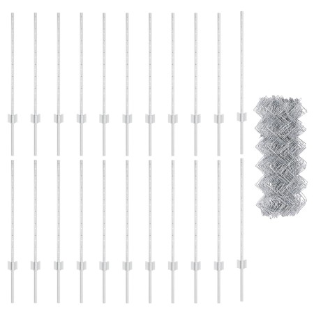 Conjunto de Cerca de Jardín Conjunto de 2 Acero galvanizado Grande de , Postes de cerca - Ref: Foro24-3336306, Precio: 131,78...