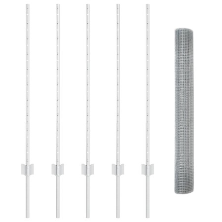 Set de Cerca de Malla de Pollo Set de 2 Acero galvanizado 10 x 1 m de , Postes de cerca - Ref: Foro24-3336328, Precio: 55,22 ...
