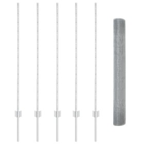Cerca de Alambre Soldado con 10 Postes U Plata 1.2x10 m Acero de , Postes de cerca - Ref: Foro24-3336332, Precio: 58,83 €, De...