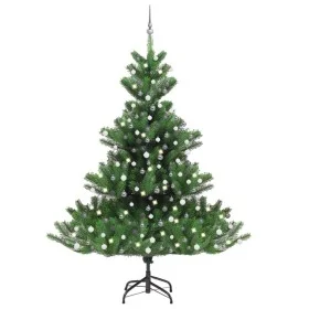 Árbol de Navidad abeto Nordmann con LEDs y bolas verde 240 cm de vidaXL, Arboles de navidad - Ref: Foro24-3077734, Precio: 30...