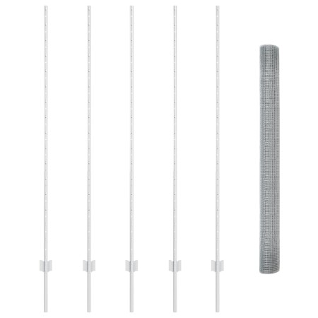 Set de Cerca de Jardín Set de 2 Acero Galvanizado de , Postes de cerca - Ref: Foro24-3336339, Precio: 79,80 €, Descuento: %