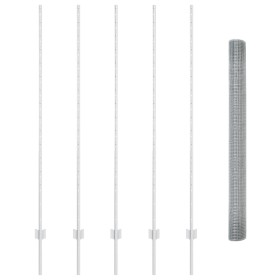 Cerca de Alambre Soldado con 10 postes U Plata 1.6x10 m Acero de , Postes de cerca - Ref: Foro24-3336342, Precio: 80,67 €, De...