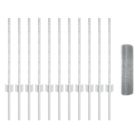 Set de Cerca de Malla para Pollos Set de 2 Acero galvanizado de , Postes de cerca - Ref: Foro24-3336349, Precio: 63,33 €, Des...