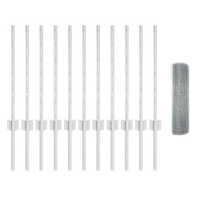 Cerca de Alambre Soldado con 10 Postes U Plateada 0.6x25 m Acero de , Postes de cerca - Ref: Foro24-3336355, Precio: 64,12 €,...