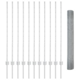 Cerca de Alambre Soldado con 22 Postes U Plata 1.2x25 m Acero de , Postes de cerca - Ref: Foro24-3336366, Precio: 115,62 €, D...