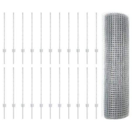Cerca de Alambre Soldado con 22 Postes U Plata 0.8x50 m Acero de , Postes de cerca - Ref: Foro24-3336391, Precio: 178,61 €, D...