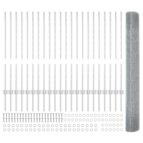 Cerca de Alambre Soldado con 44 postes en U Plata 1x50 m Acero de , Postes de cerca - Ref: Foro24-3336398, Precio: 202,59 €, ...