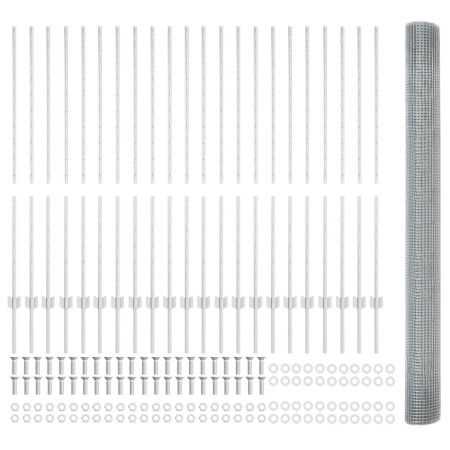 Valla de Alambre Soldado  con 44 U Posts Plateada 1.4x50 m de Acero | Foro24.es | Tu tienda online para hogar, jardín y más Foro24.es