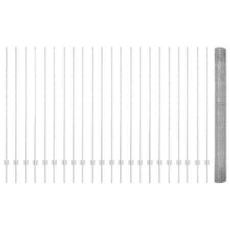 Cerca de Alambre Soldado con 44 Postes U Plata 1.5x50 m de Acero de , Postes de cerca - Ref: Foro24-3336409, Precio: 267,18 €...