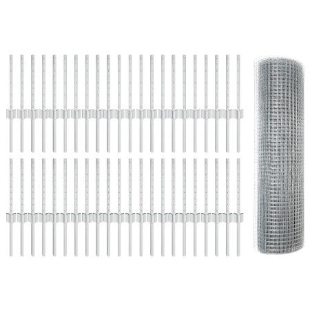 Cerca de Alambre Soldado con 44 Poste U Plateado 0.4x100 m Acero de , Postes de cerca - Ref: Foro24-3336412, Precio: 207,66 €...