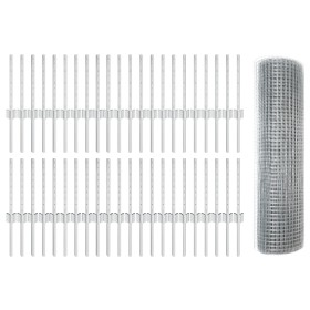 Cerca de Alambre Soldado con 44 Postes U Plateados 0.4x100 m de Acero de , Postes de cerca - Ref: Foro24-3336415, Precio: 193...