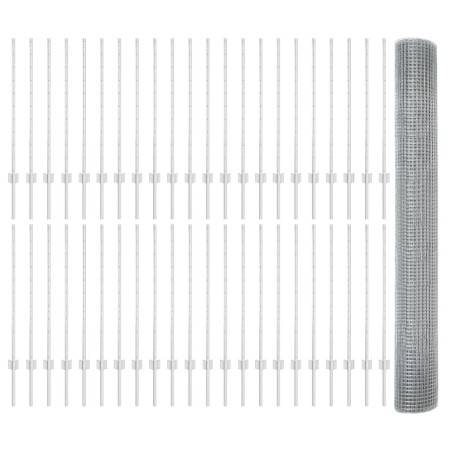 Valla de Alambre Soldado con 88 U Posts Plateada 1x100 m Acero | Foro24.es | Tu tienda online para hogar, jardín y más Foro24.es