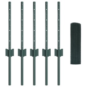 Cerca de Alambre Soldado con 5 Poste U Verde 0.4x10 m Acero de , Postes de cerca - Ref: Foro24-3336429, Precio: 31,94 €, Desc...