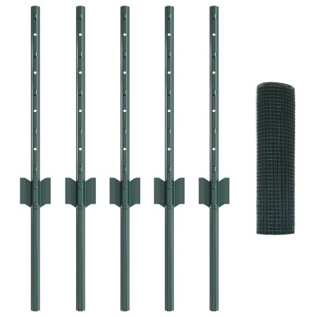 Cerca de Alambre Soldado con 5 Poste en U Verde 0.4x10 m Acero de , Postes de cerca - Ref: Foro24-3336431, Precio: 31,30 €, D...