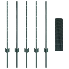 Cerca de Alambre Soldado con 5 Postes en U Verde 0.8x10 m Acero de , Postes de cerca - Ref: Foro24-3336442, Precio: 47,89 €, ...