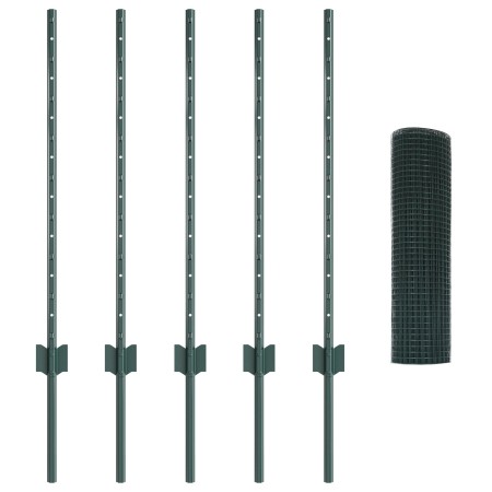 Cerca de Alambre Soldado con 5 Postes en U Verde 0.8x10 m Acero de , Postes de cerca - Ref: Foro24-3336442, Precio: 47,89 €, ...