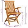 Sillas de jardín 4 uds madera maciza de teca con cojines grises de vidaXL, Sillas de jardín - Ref: Foro24-3065618, Precio: 38...