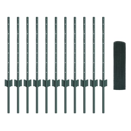 Juego de Cerca de Malla para Pollos Set de 2 Verde PVC, Metal de , Postes de cerca - Ref: Foro24-3336469, Precio: 65,50 €, De...