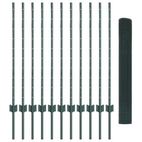 Cerca de Alambre Soldado con 11 Postes en U Verde 1x25 m Acero de , Postes de cerca - Ref: Foro24-3336482, Precio: 104,64 €, ...